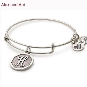Alex and Ani “H” Charm Bangle in Silver